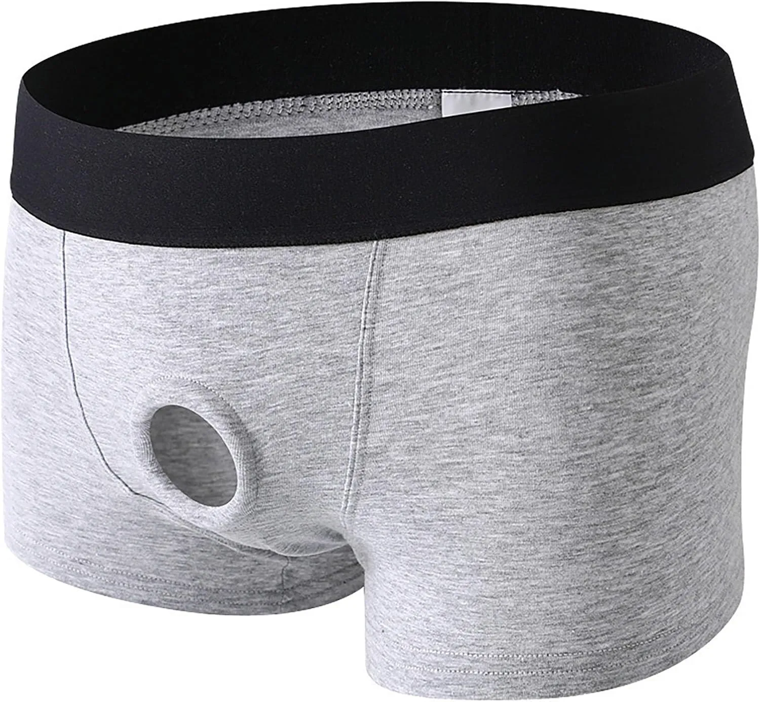 Open Front Hole Boxer Briefs for Men Stretch Breathable Sport Boyshort Cotton Seamless Underwear Bulge Pouch Panties