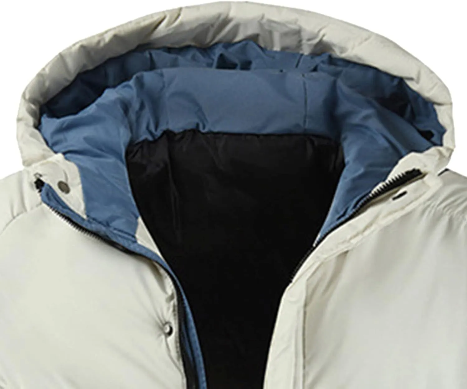 Parka Jacket Men Waterproof Lightweight Quilted Bubble Puffer Coat Relaxed Fit Travel Down Coat with Fur Hood