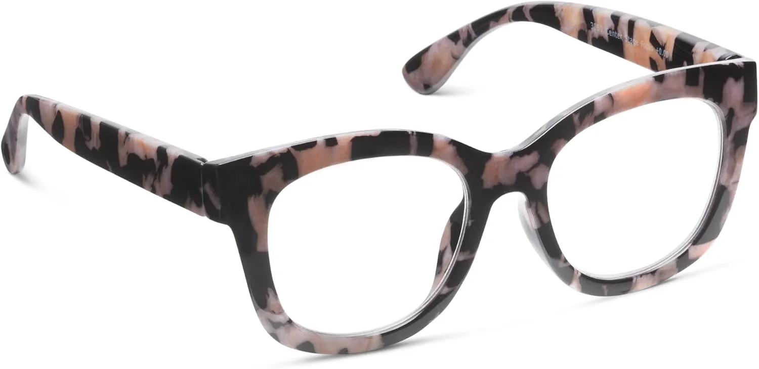 Peepers by PeeperSpecs Women's Center Stage Square Oversized Blue Light Blocking Progressive Reading Glasses