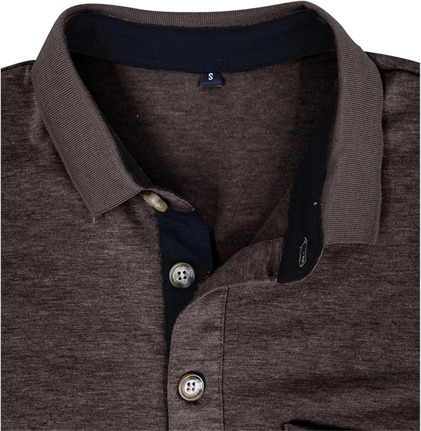 PICKLION Mens Long Sleeve Polo Shirts Casual Moisture Wicking Golf Polo Shirts with Pocket