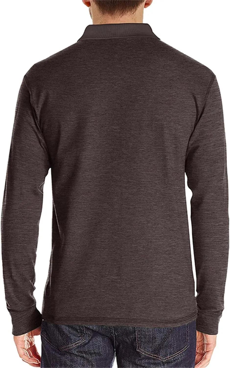 PICKLION Mens Long Sleeve Polo Shirts Casual Moisture Wicking Golf Polo Shirts with Pocket
