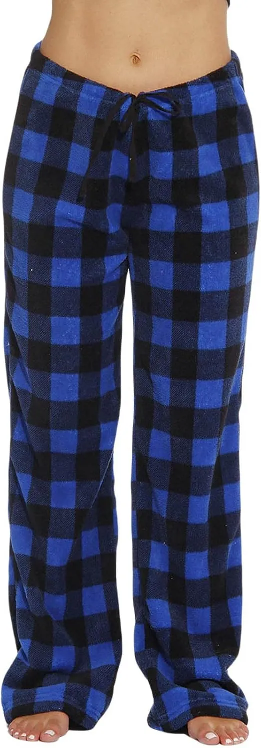 Plaid Pajama Pants Women Loose Flannel Pants Wide Leg Lounge Pj Bottoms Comfy Loungewear