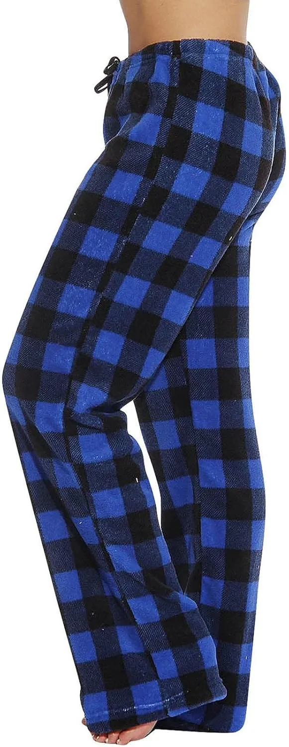 Plaid Pajama Pants Women Loose Flannel Pants Wide Leg Lounge Pj Bottoms Comfy Loungewear