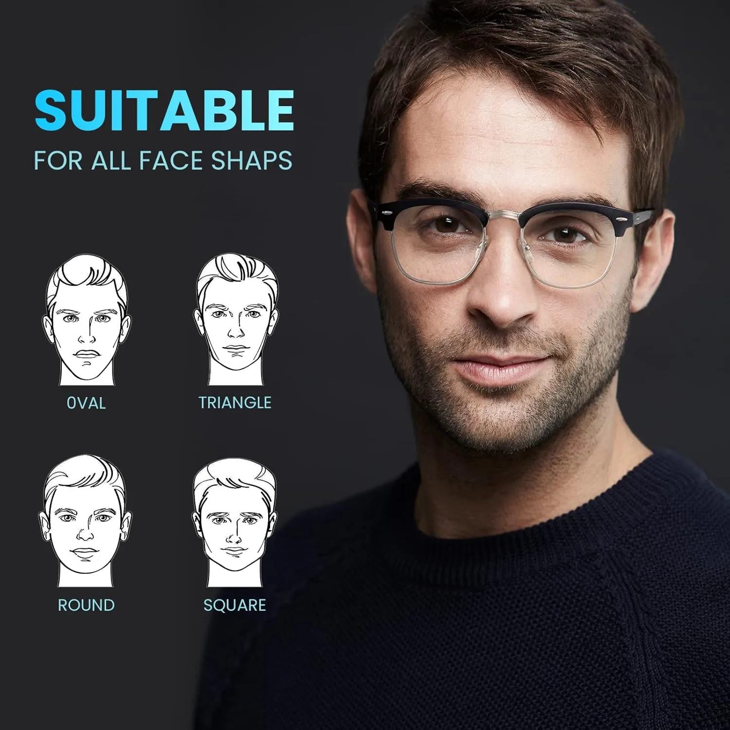 racico Computer Blue Light Blocking Glasses Blue Light Glasses Men Women, Anti Blu-Ray Clear Gaming Glasses Lenses