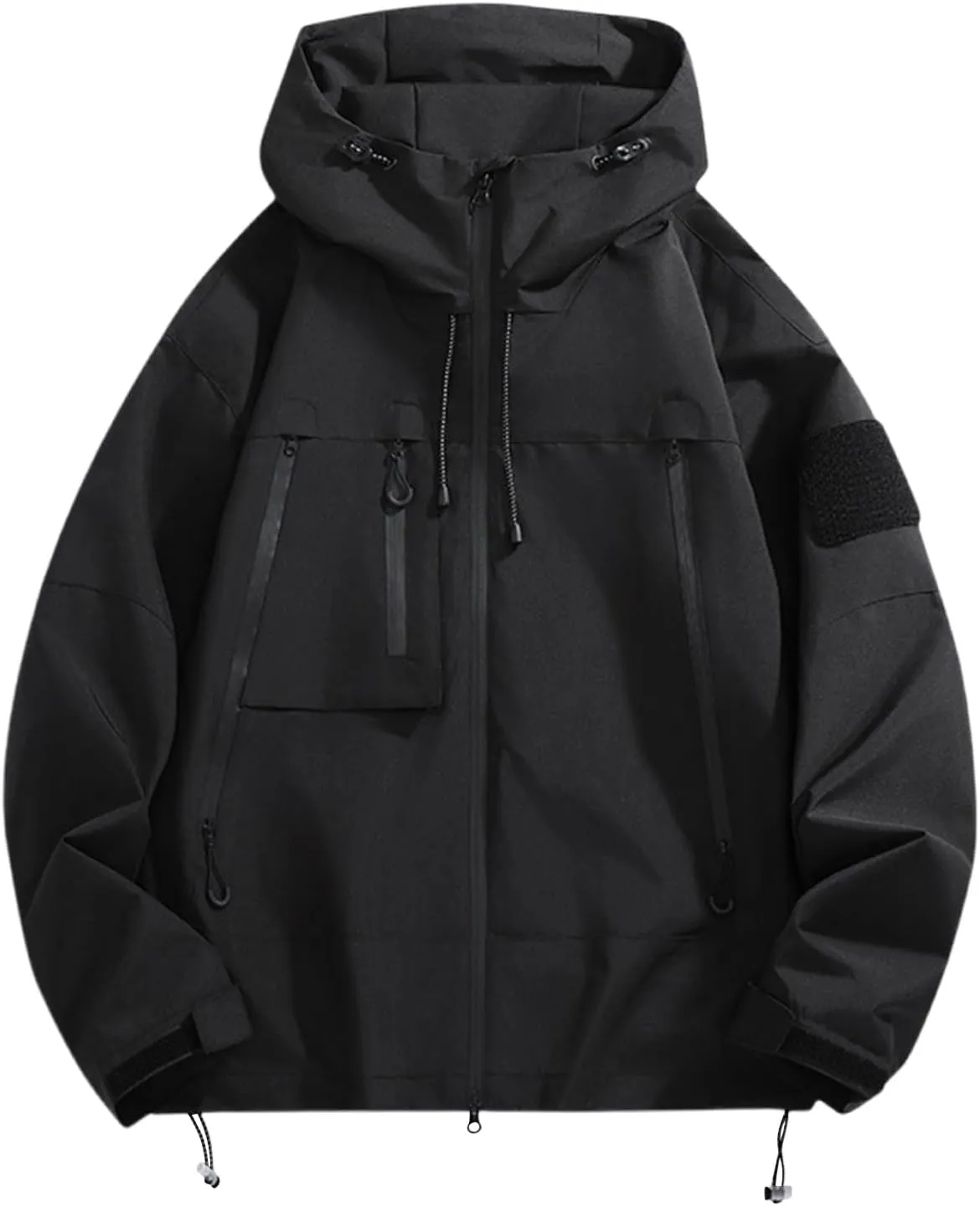 Rain Jacket Men Long Sleeve Outdoor Waterproof Coats Lightweight Windbreaker Jackets Casual Travel Hoodies With Pocket