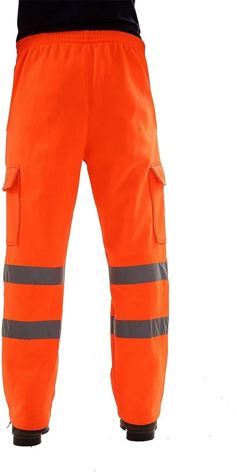 Safety Pants for Men Reflective High Visibility Cargo Pants Class Hi-Vis Workwear Work Trousers with Multiple Pockets
