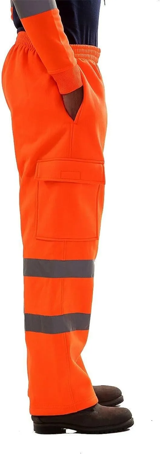 Safety Pants for Men Reflective High Visibility Cargo Pants Class Hi-Vis Workwear Work Trousers with Multiple Pockets