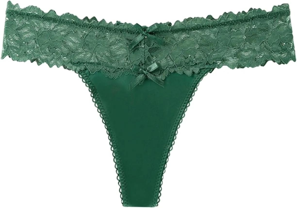 Sexy Lace G-String Thongs Panties Low Rise Underwear Undies For Women Cotton Crotch Cheekys Panties