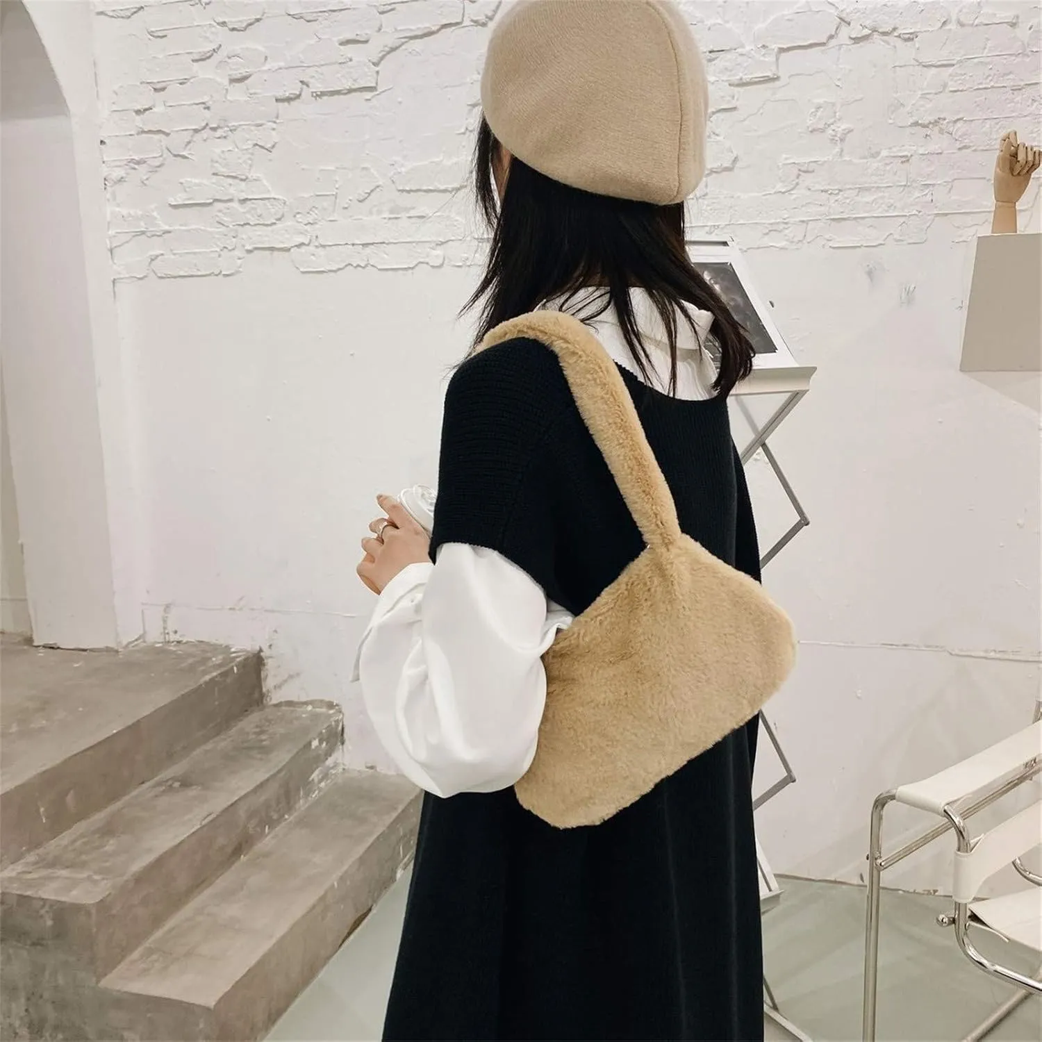 Shoulder Handbags Furry Bag Underarm Portable Shoulder Ladies Wild Bag Fashion Messenger