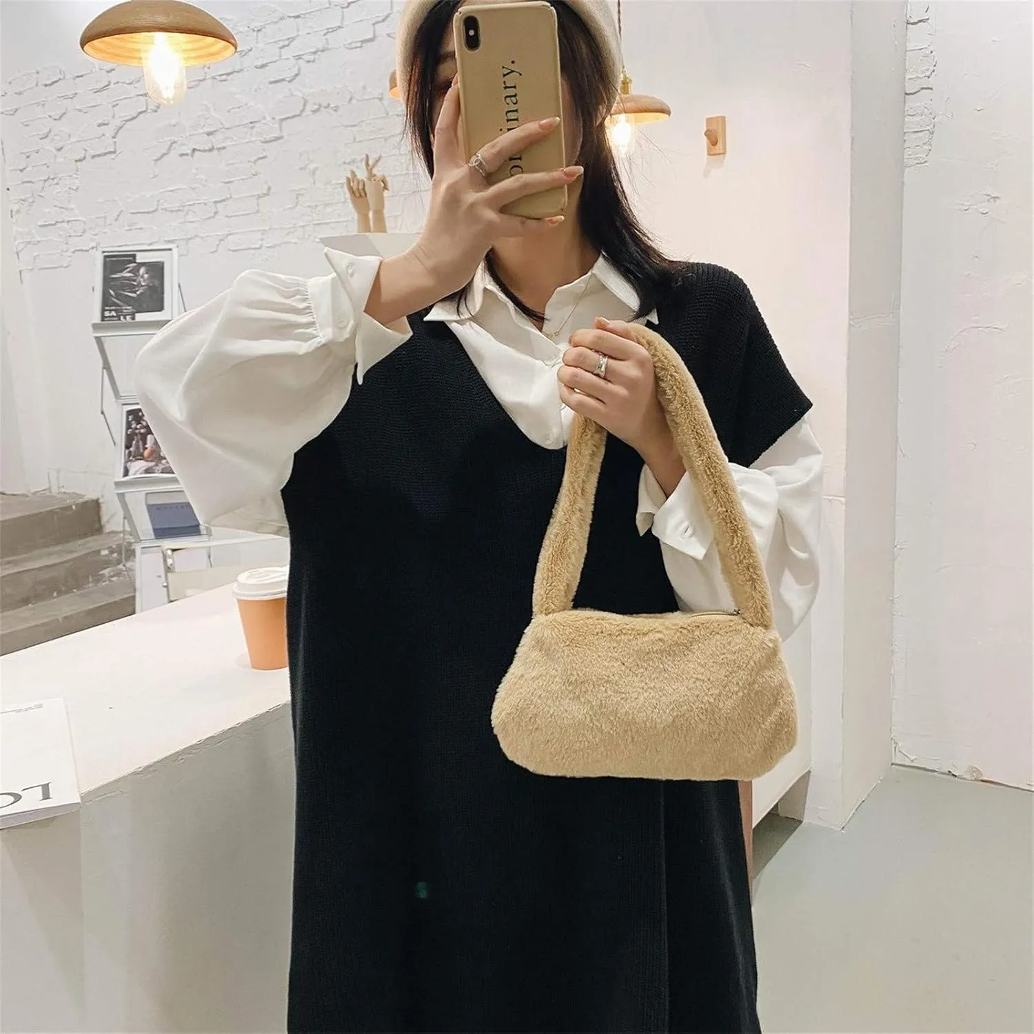 Shoulder Handbags Furry Bag Underarm Portable Shoulder Ladies Wild Bag Fashion Messenger