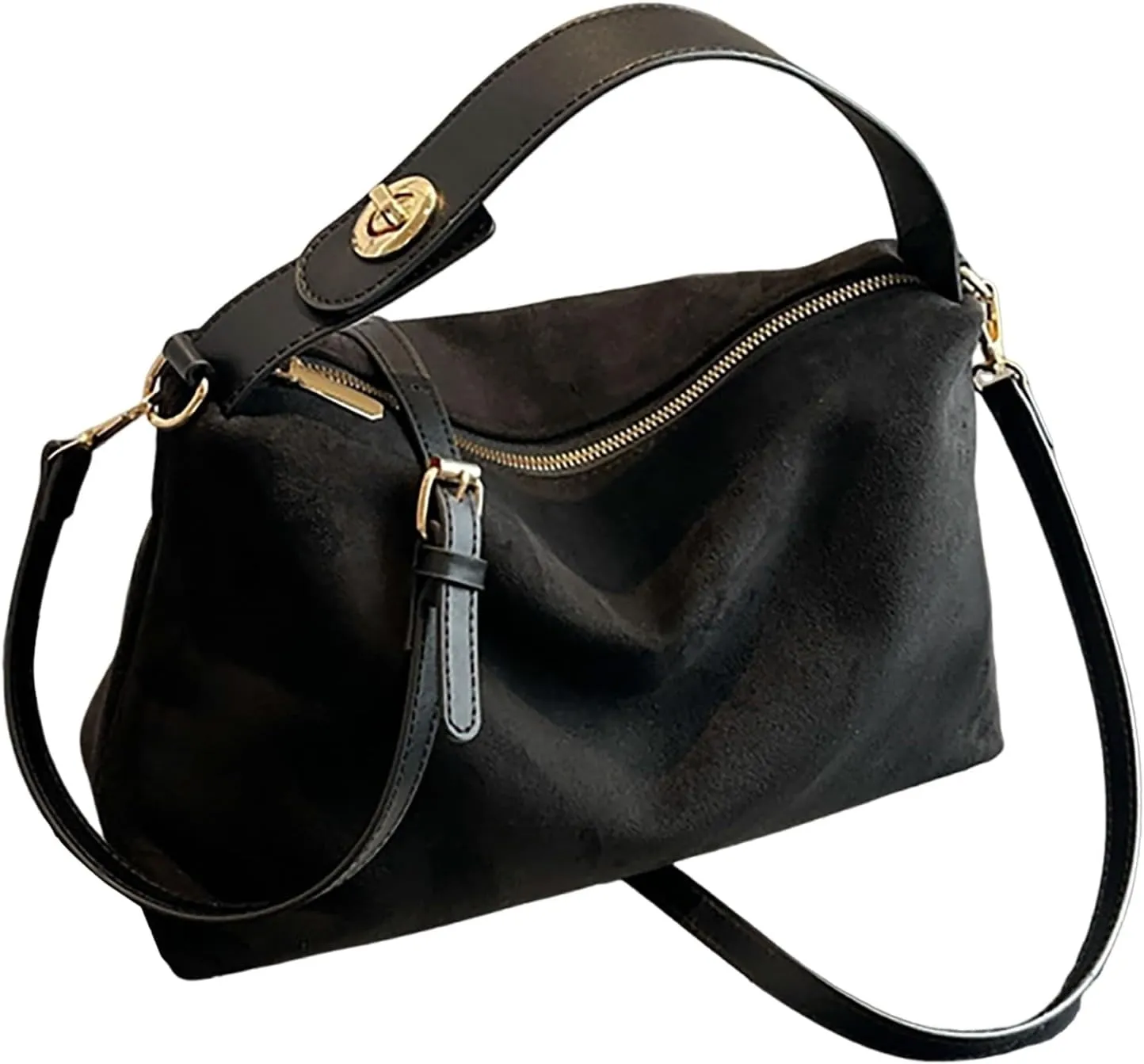 Simple Vegan Leather Tote Bag for Women Purses for Women Fabric Nylon Multi Pocket Crossbody Bag Ladies Travel Handbag