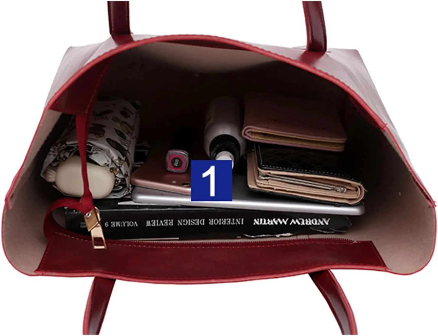 Small Purse for Women Leather Casual Women Handbag 4 Piece Set Shoulder Bag Handbag Tote Holder Shopper Purse Bags