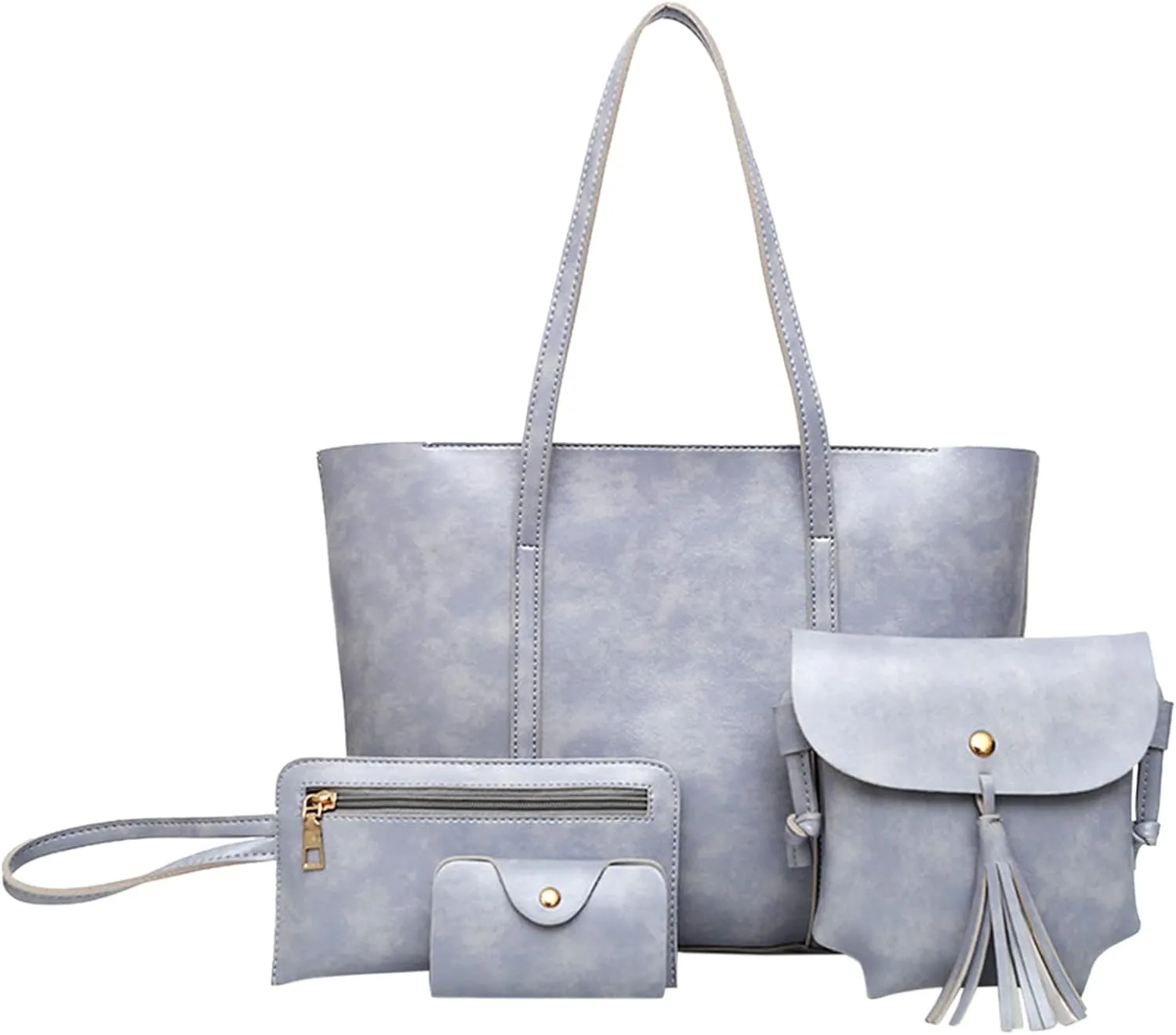 Small Purse for Women Leather Casual Women Handbag 4 Piece Set Shoulder Bag Handbag Tote Holder Shopper Purse Bags