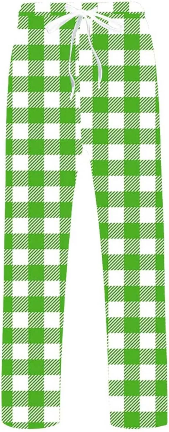 Sweatpants for Men Tapered Fashion Men's Casual Plaid Loose Sports Plaid Pajama Pants Pants Lightweight Workout