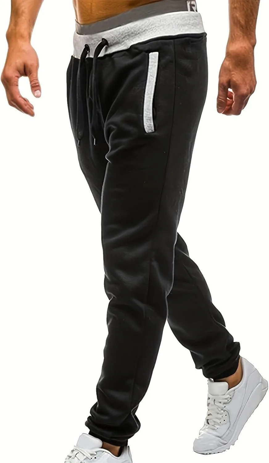 Sweatpants for Men,Men's Winter Fleece Lined Stretch Sweat Pants Zipper Pocket Elastic Waist Outdoor Athletic Pants