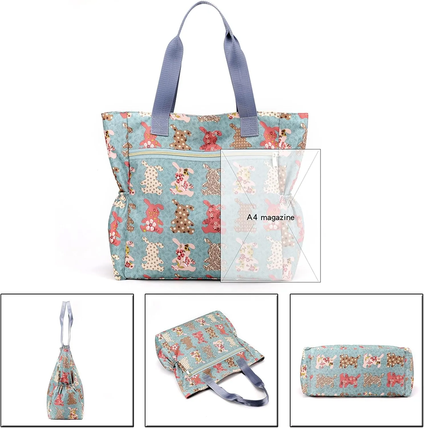 Tote Bag For Women Large Lightweight Nylon Shoulder Handbags And Travel Work Purse Storage Tote Messenger Bags