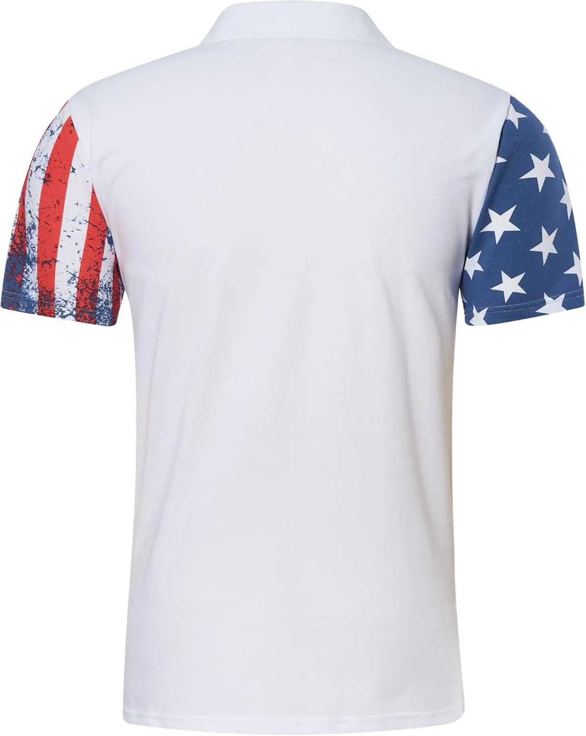 UNIFACO Men's American Flag Polo Shirt Patriotic Performance Golf Short Sleeve Polo T-Shirts M-XXL