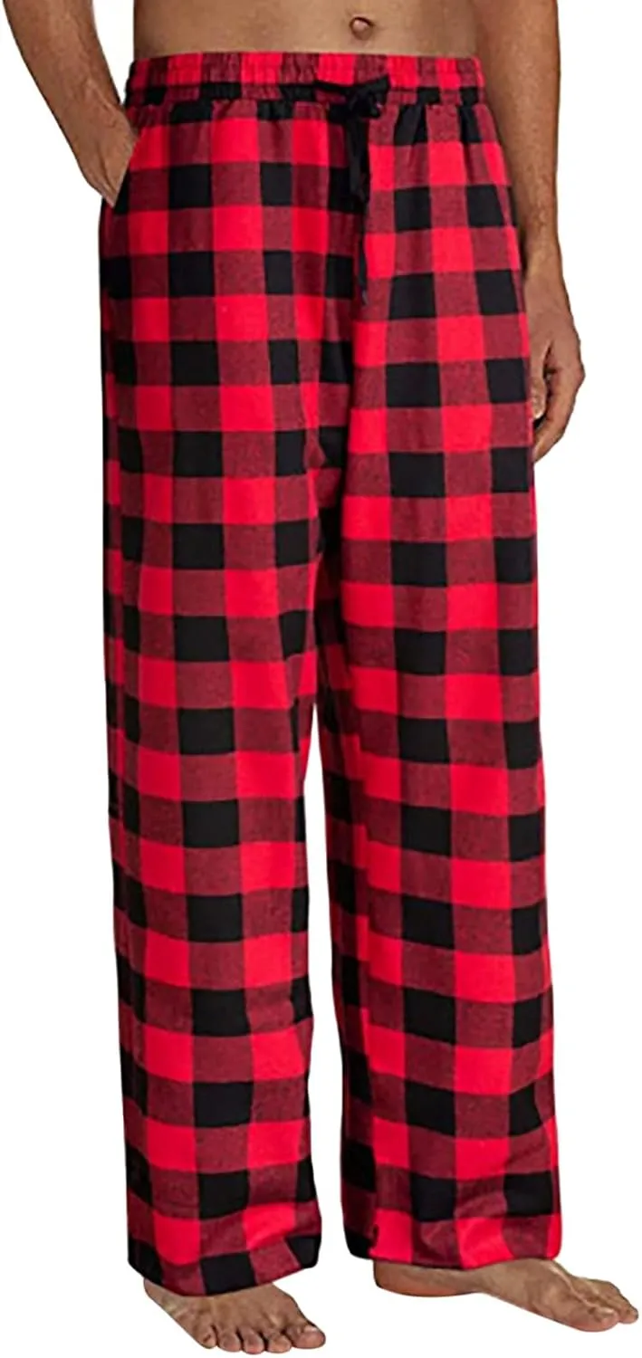 Women Buffalo Plaid Pajama Pants Xmas Print Wide Leg Casual Comfy Loose Stretchy Palazzo Pajama Pants