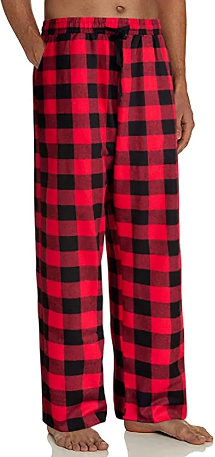 Women Buffalo Plaid Pajama Pants Xmas Print Wide Leg Casual Comfy Loose Stretchy Palazzo Pajama Pants