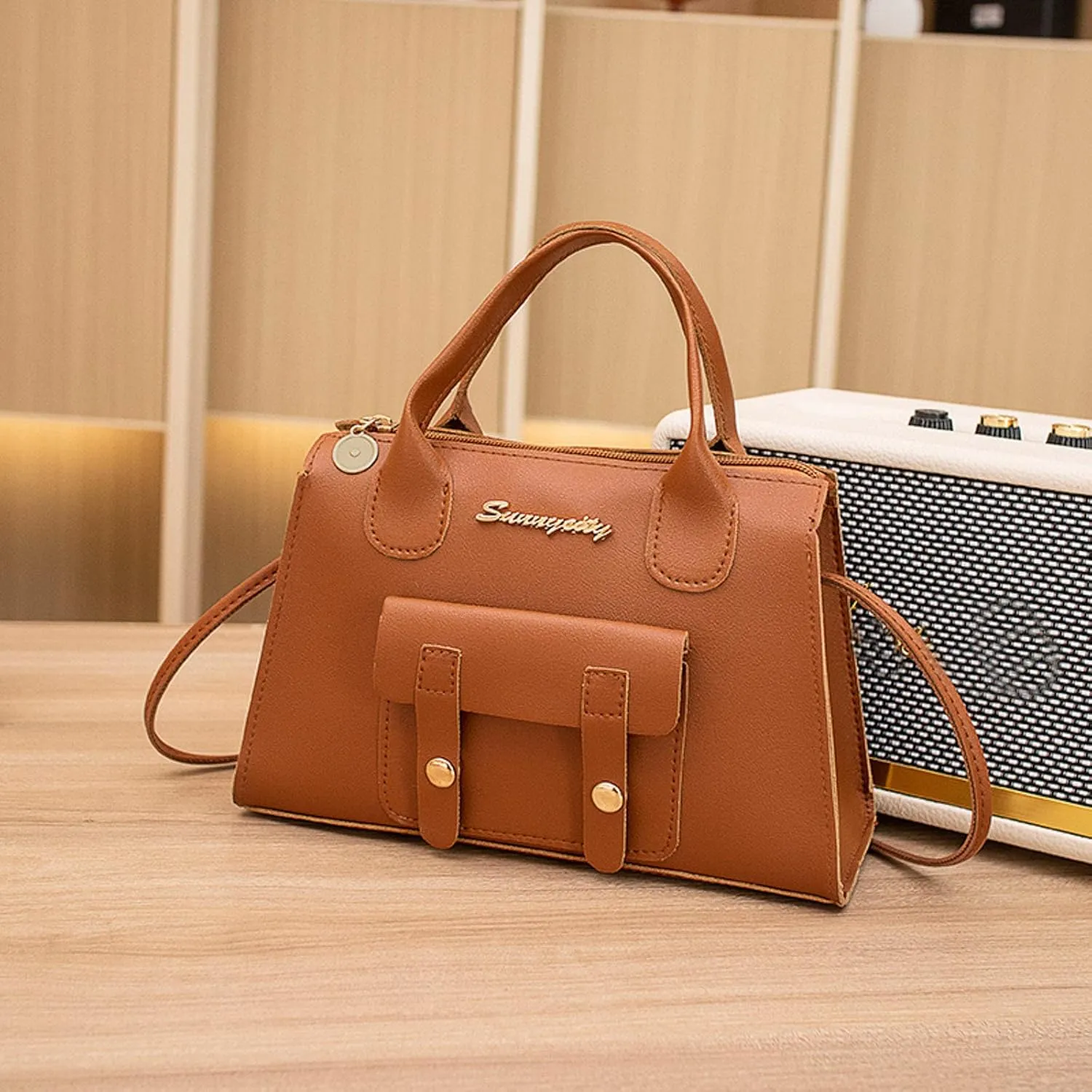 Women Messenger Bag Fashion New Pattern Solid Simple Handbag Shoulder Bags Purpose High Capacity (Brown, One Size)