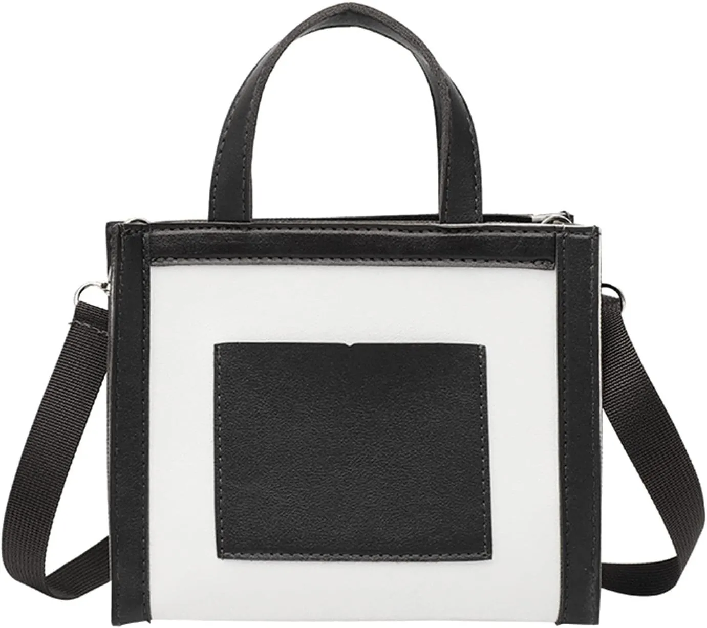 Women Messenger Bags Fashion New Pattern Simple Color Contrast Messenger Bag Shoulder Handbag Mens (White, One Size)