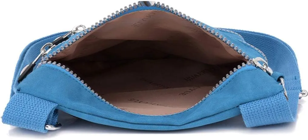 Women Nylon Shoulder Bag Elegant Daily Shopping Handbag Mens Messenger Bags Vegan (Blue, One Size)