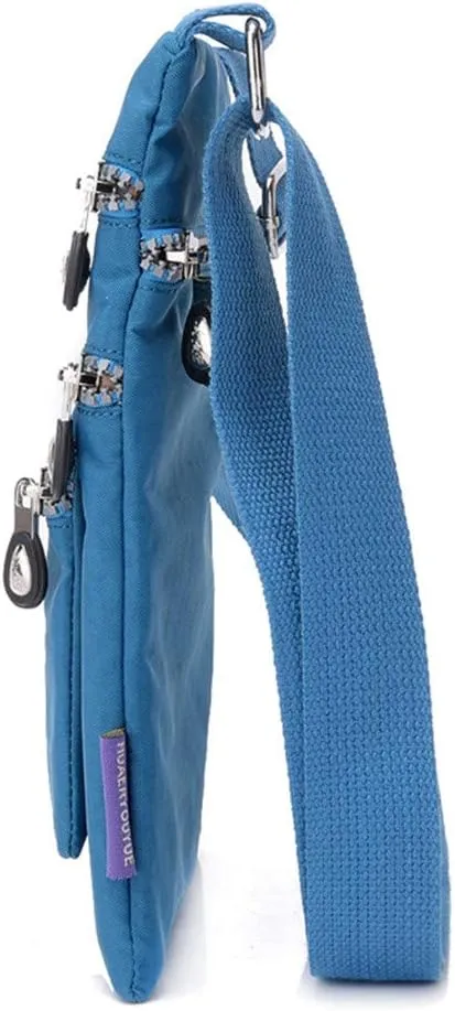 Women Nylon Shoulder Bag Elegant Daily Shopping Handbag Mens Messenger Bags Vegan (Blue, One Size)
