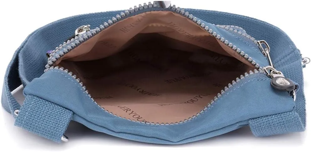 Women Nylon Shoulder Bag Elegant Daily Shopping Handbag Mens Messenger Bags Vegan (Light blue, One Size)