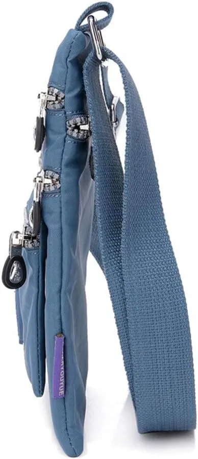 Women Nylon Shoulder Bag Elegant Daily Shopping Handbag Mens Messenger Bags Vegan (Light blue, One Size)