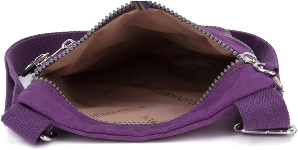 Women Nylon Shoulder Bag Elegant Daily Shopping Handbag Mens Messenger Bags Vegan (Purple, One Size)