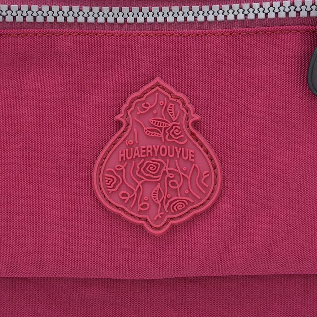 Women Nylon Shoulder Bag Elegant Daily Shopping Handbag Mens Messenger Bags Vegan (Red, One Size)
