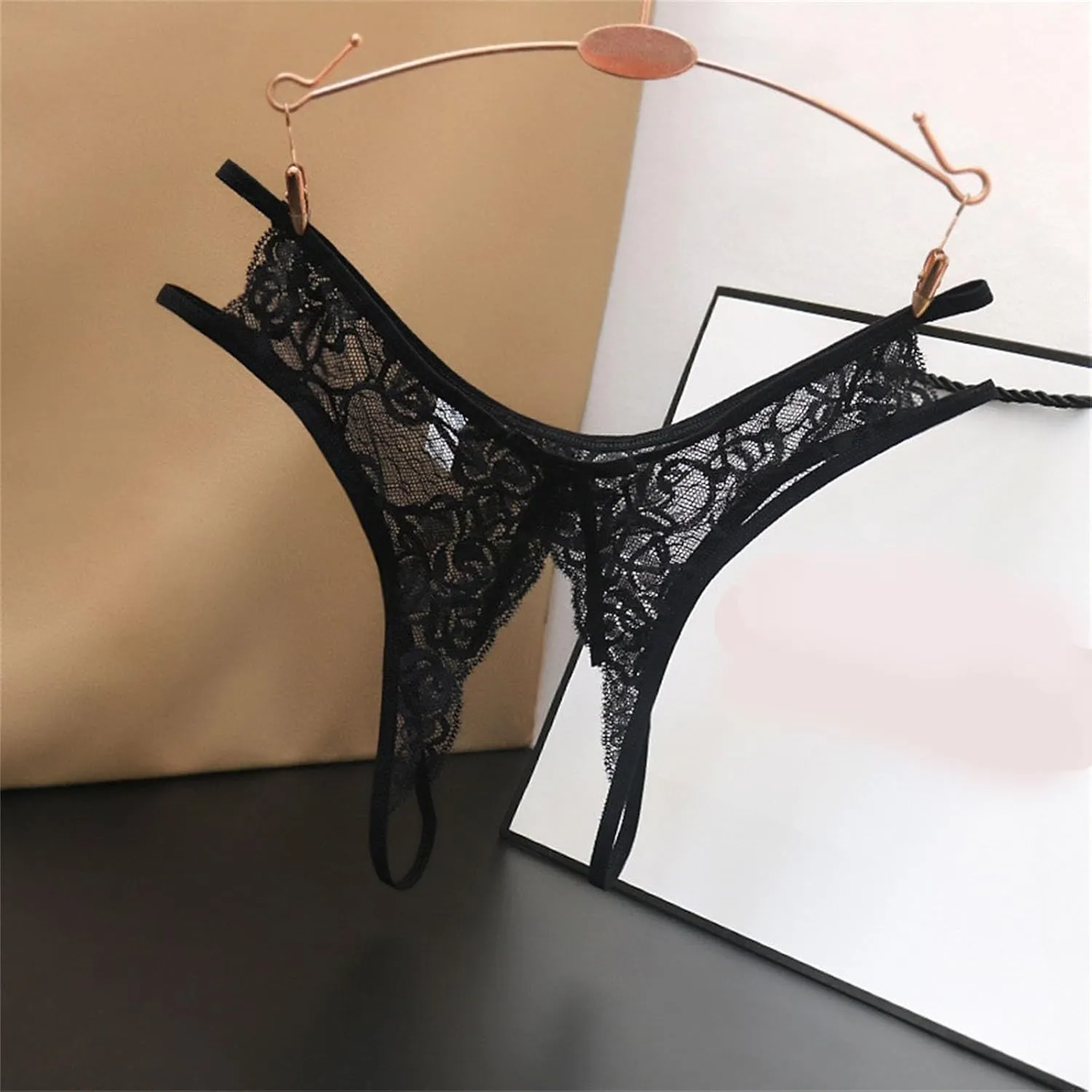 Women Open Crotch Panties Lace Transparent Underwear Crotchless Briefs Thongs