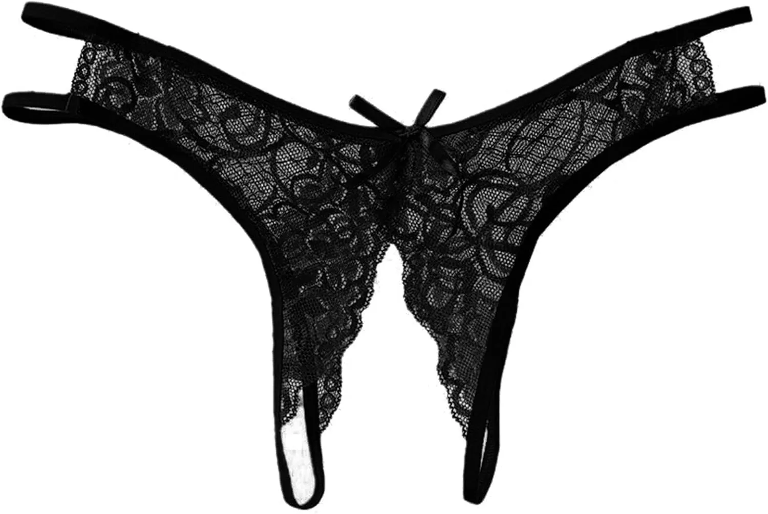 Women Open Crotch Panties Lace Transparent Underwear Crotchless Briefs Thongs