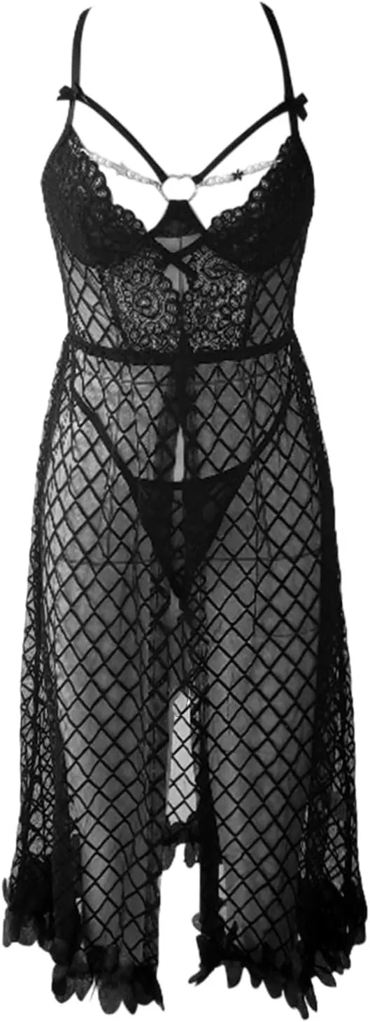 Women Sexy Dress Lace Underwear Set Women's Exotic Apparel Elegant Sleepwear Skirt Set 2025 Bodysuit