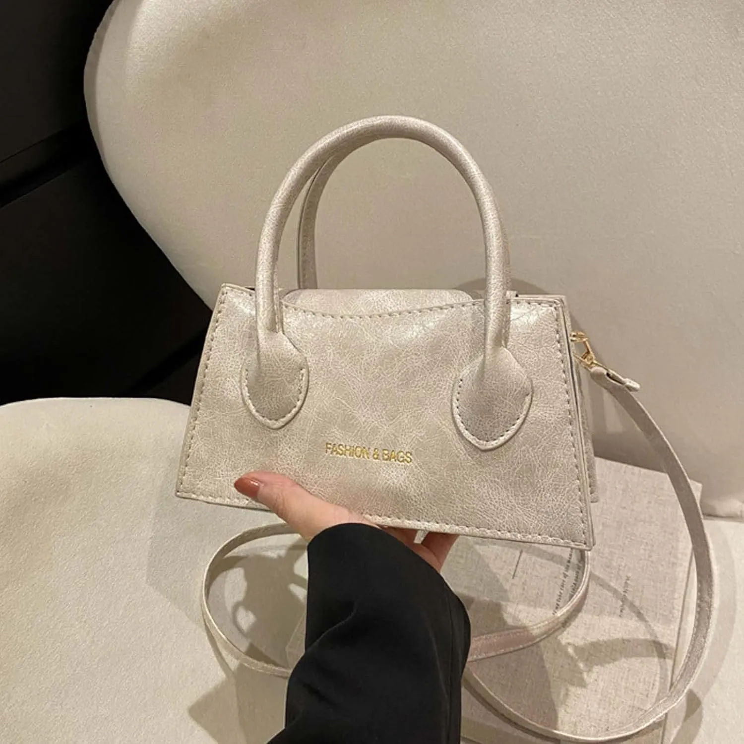 Women Shoulder Bags Fashion New Pattern Solid Color Retro Handbag Casual Messenger Bag Mini Shoulder (White, One Size)