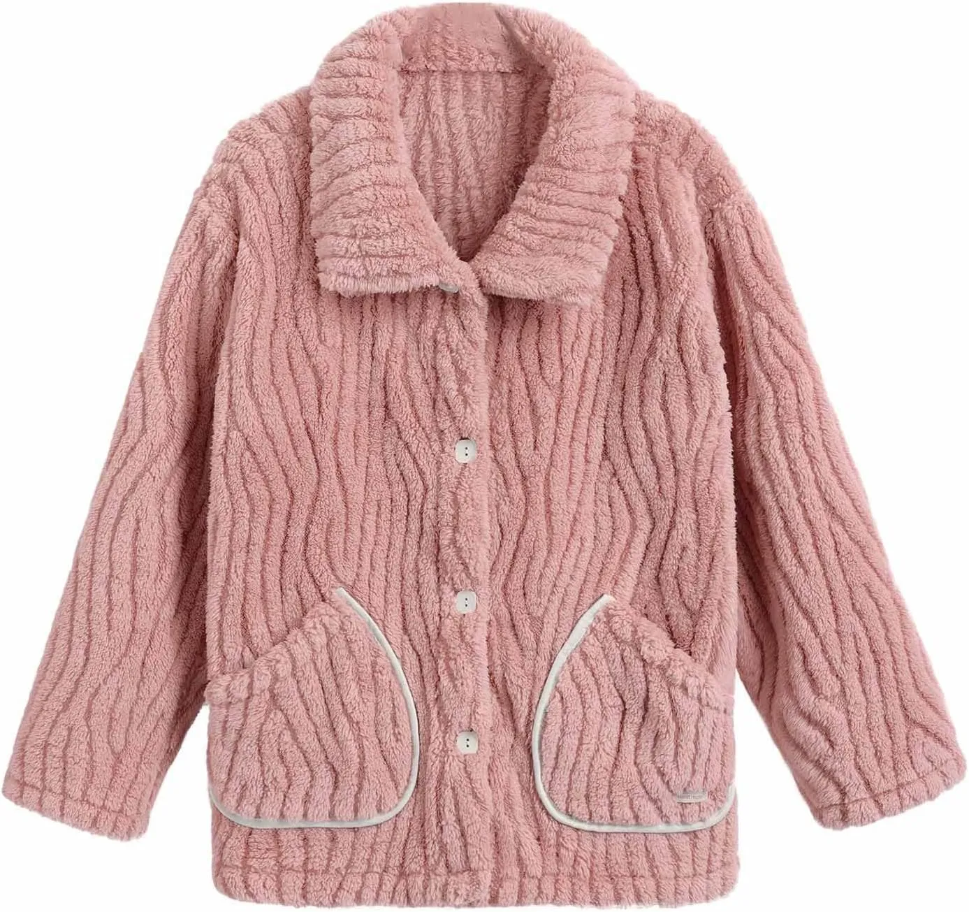 Women Winter Pajamas Fuzzy Fleece Pajama Sets Cozy Warm Pjs Set Button Up Tops Pj Pants Plush Loungewear with Pockets