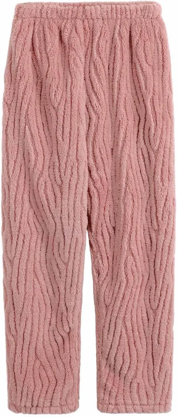 Women Winter Pajamas Fuzzy Fleece Pajama Sets Cozy Warm Pjs Set Button Up Tops Pj Pants Plush Loungewear with Pockets