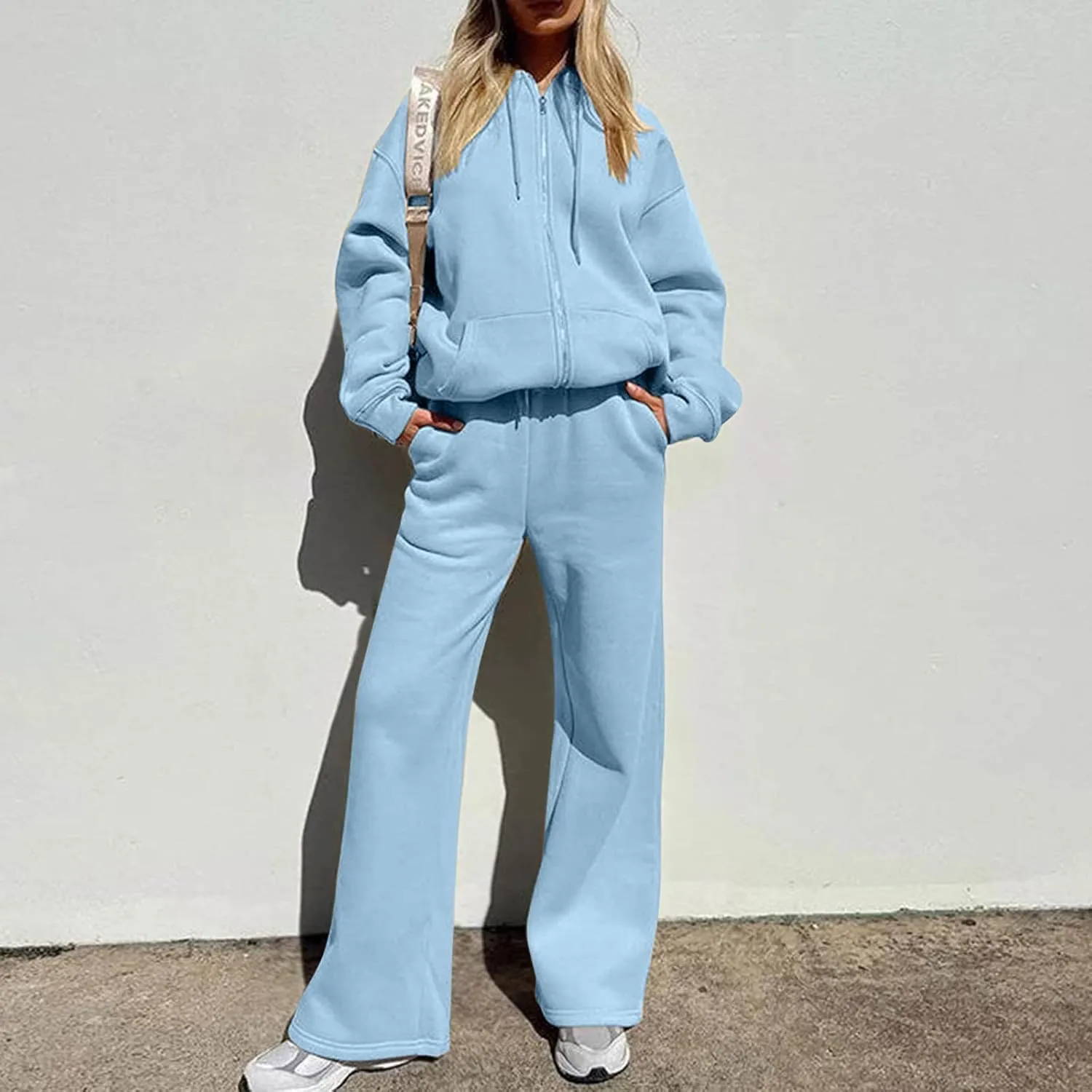 Womens 2 Piece Sweatsuits Zip Up Sweatshirt and Sweatpants Set Fall Winter Jogger Tracksuit Set Thicked Sport Outfits