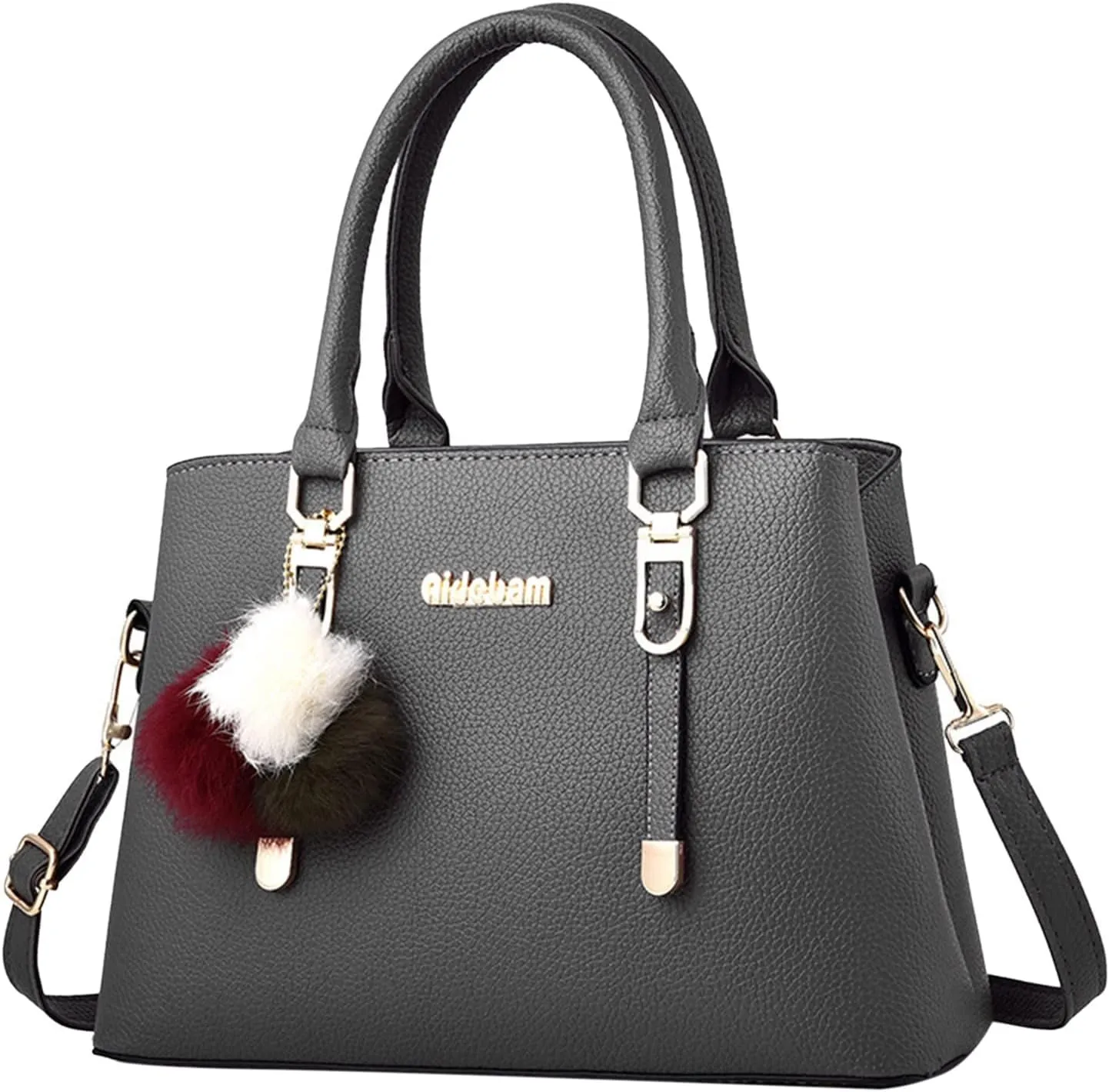 Womens Bag Elegant Casual Leather Messenger Bags Large Capacity Handbag Fashion Mens Bags Shoulder (Grey, One Size)