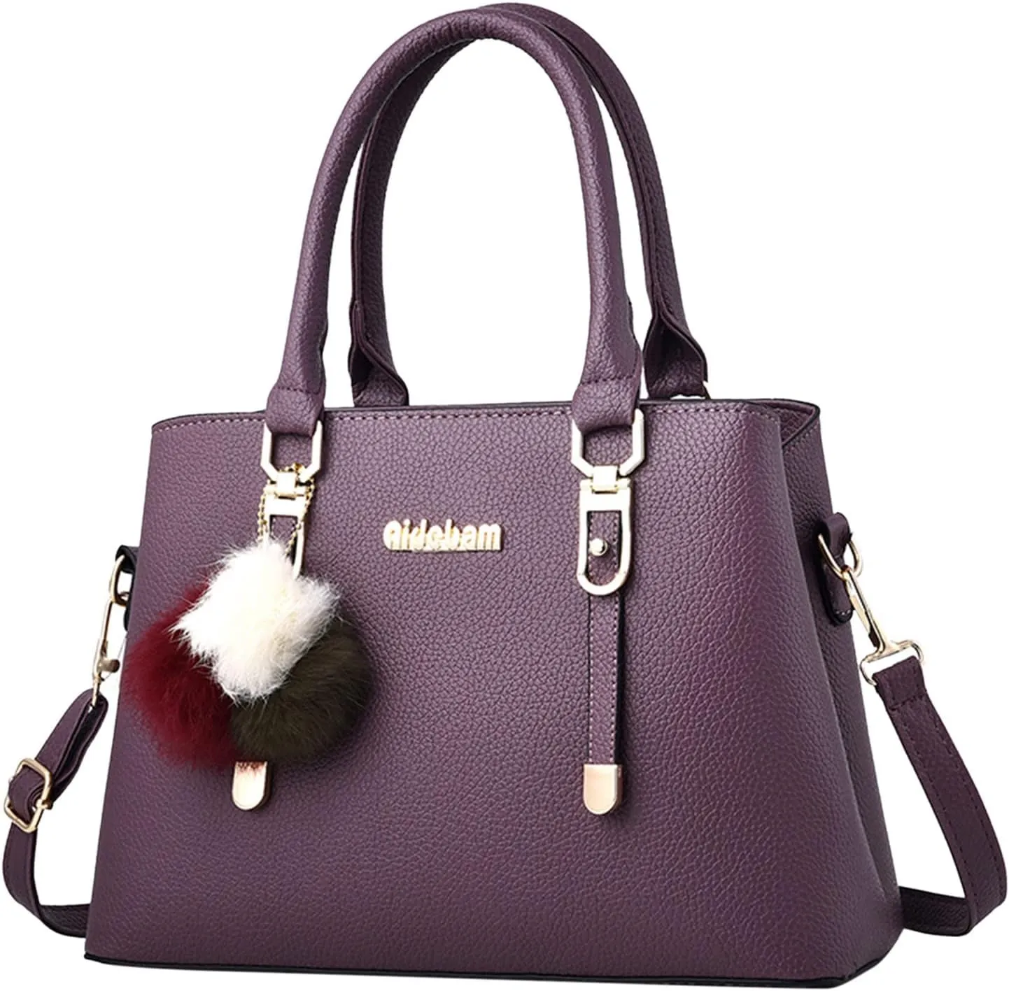 Womens Bag Elegant Casual Leather Messenger Bags Large Capacity Handbag Fashion Mens Bags Shoulder (Purple, One Size)