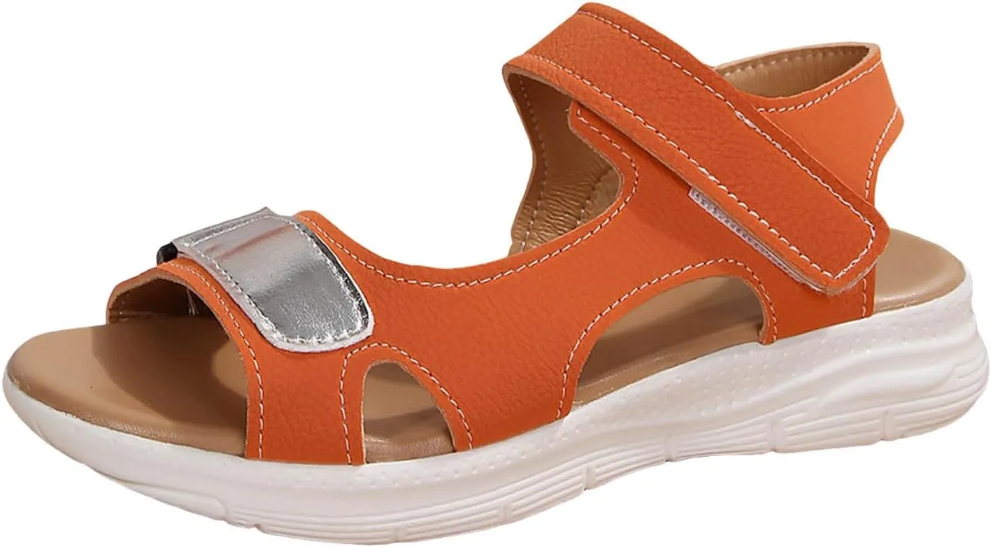 Women's Casual Sandals Fashion Flat Casual Sandals Women's Leather Flat for Women for Bride