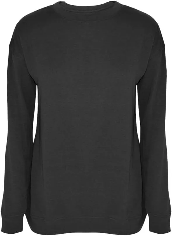 Women's Fall Long Sleeve Pullover Tops Casual Round Neck Sweatshirt