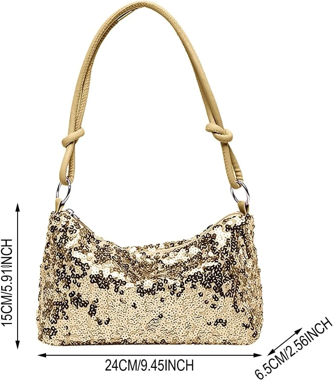 Women's Shoulder Bag Crossbody Bags Handbag Fashion Trend Sequin Women's Bags Purses for Women (Black, One Size)