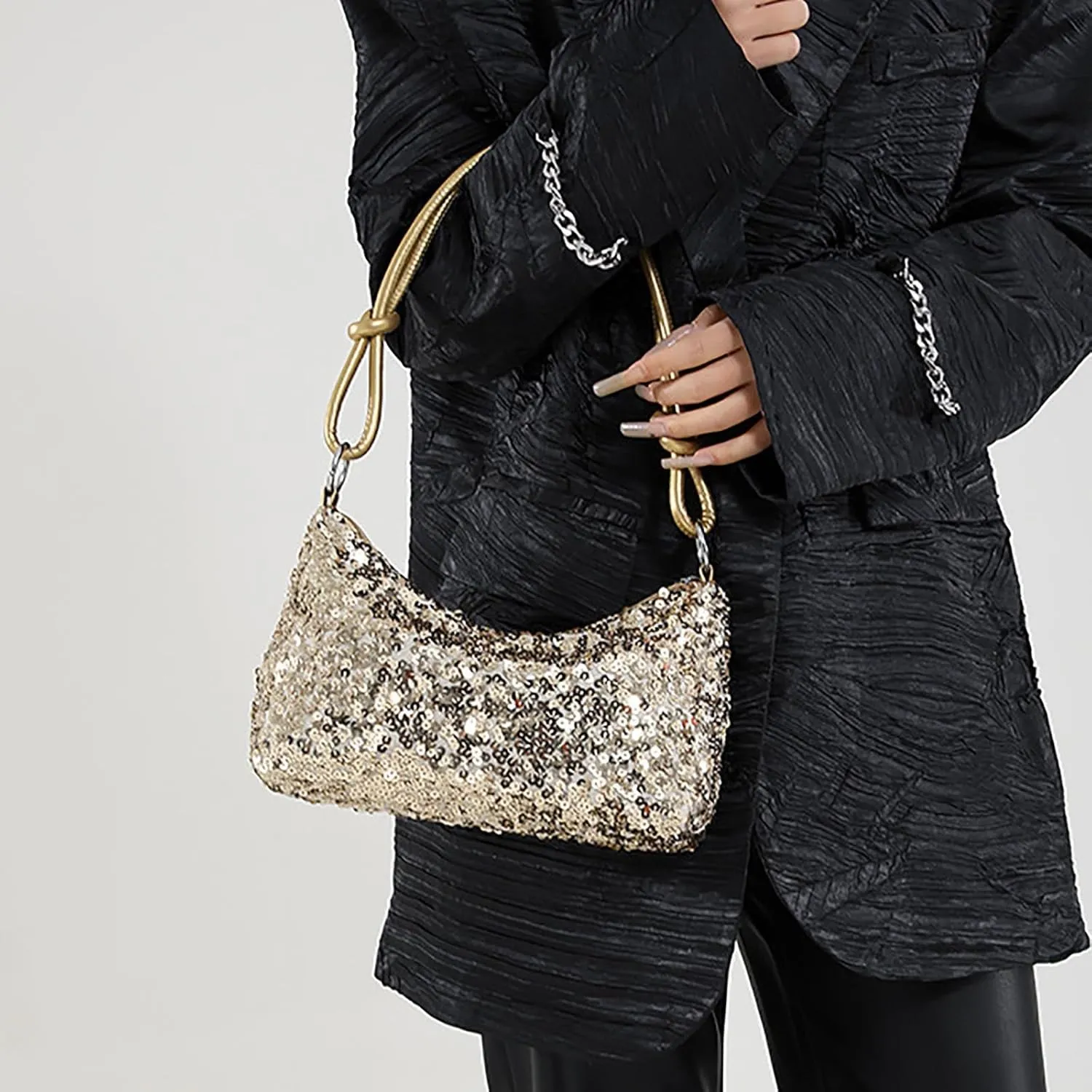 Women's Shoulder Bag Crossbody Bags Handbag Fashion Trend Sequin Women's Bags Purses for Women Shoulder (Gold, One Size)