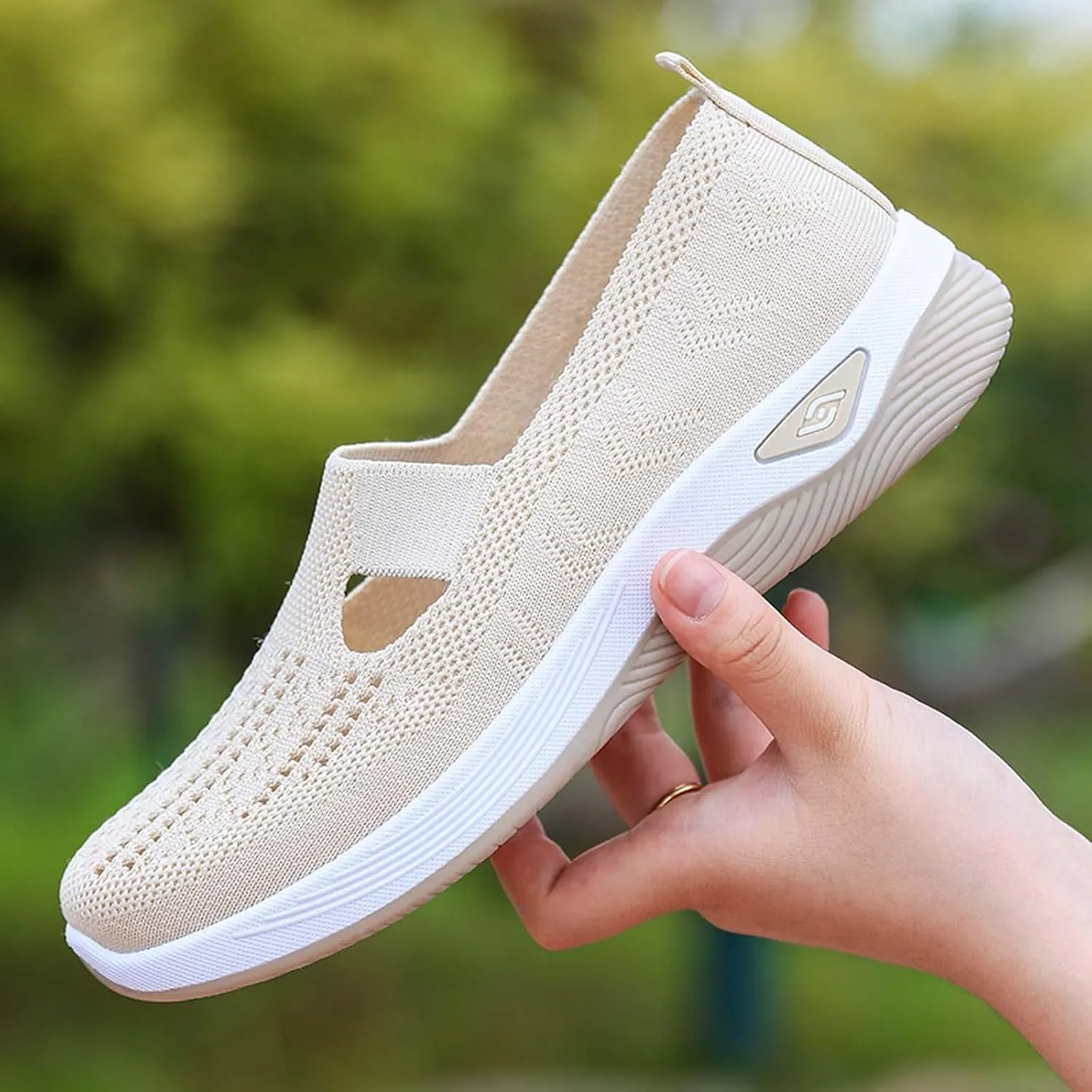 Women's Summer Fashion Mesh Breathable Casual Shoes Round Head Non Slip One Foot Stirrup Casual Sneakers Casual Walking Shoes
