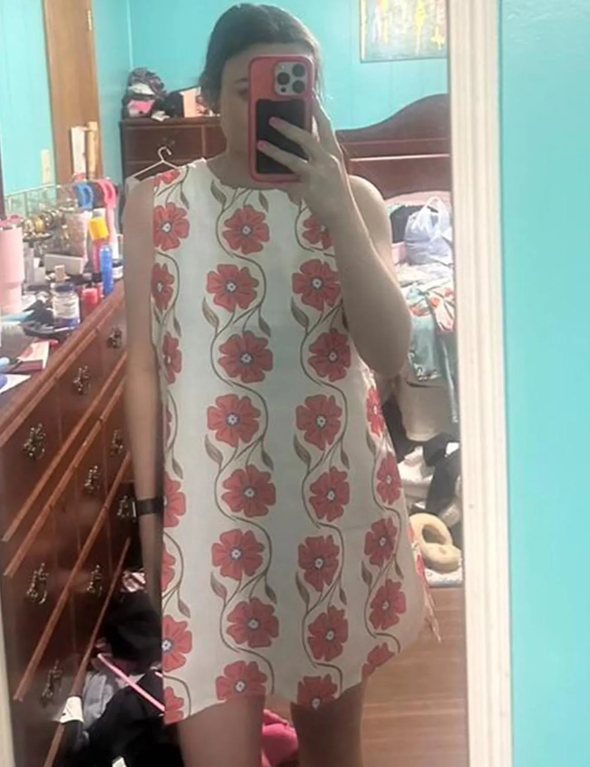 Womens Summer Floral Print Mini Dress Romantic Sleeveless Shift Short Dress Vacation Fairy Dresses