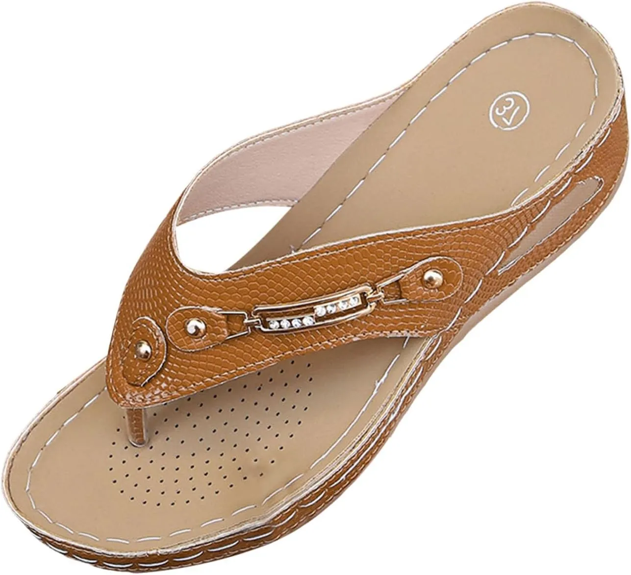 Women's Versatile Platform Flip-Flops Non Slip on Casual Summer Beach Shoes Breathable Casual Flip Flops