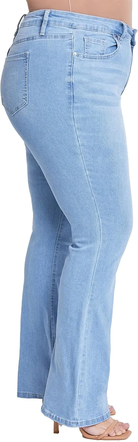 YMI Women's Junior Plus Size Basic Flare Jean