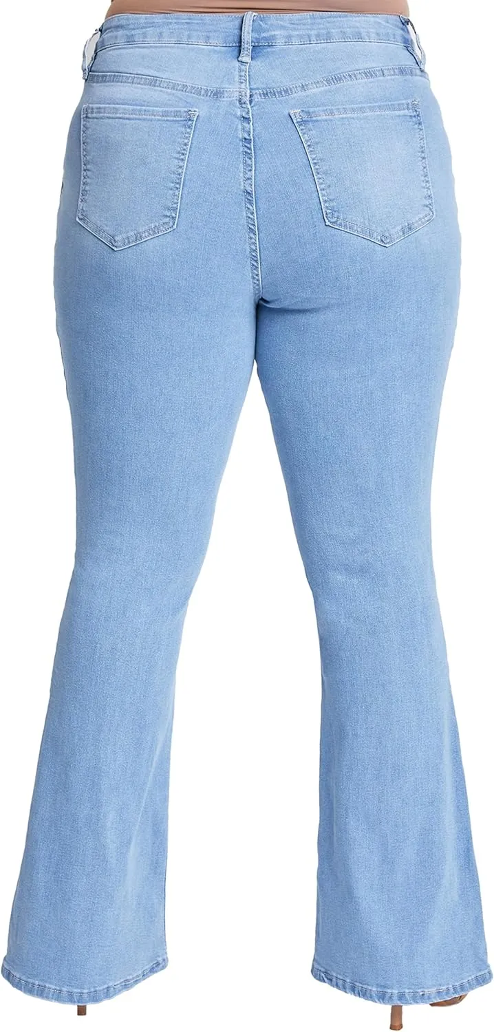YMI Women's Junior Plus Size Basic Flare Jean