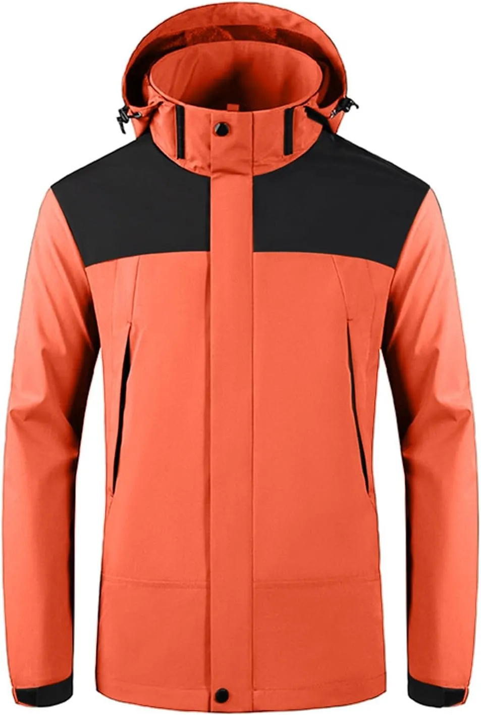 Zeiyignr Men's Waterproof Ski Snow Jacket Lightweight Rain Jacket with Hood Mountain Hiking Windbreakers Casual Parka Coats
